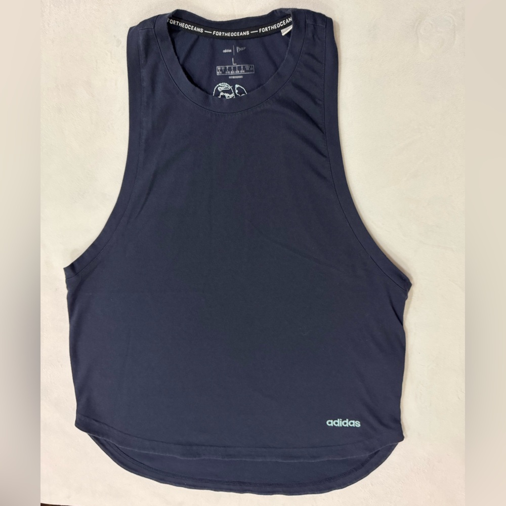 Adidas Climalite For The Oceans‎ Navy Muscle Tee Tank Size Medium